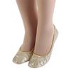 1Pair Womens Ballerina Bling Metallic Comfortable Flats Roll Up Walking Shoes Sequin House Slippers For Women Size S(Golden) view 1
