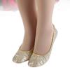 1Pair Womens Ballerina Bling Metallic Comfortable Flats Roll Up Walking Shoes Sequin House Slippers For Women Size S(Golden) view 4