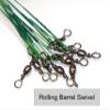 10pcs Fishing Wire Leaders Heavy Duty Nylon-Coated Fishing Line Wire Leaders with Swivels and Snaps 18inch, 45LB view 2