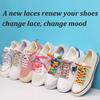 Booyckiy Flat Colorful Fashion Shoelaces, 5/16" Rainbow Stripe Shoe Laces for Sneakers Gem Rainbow 31inch (80cm) view 4