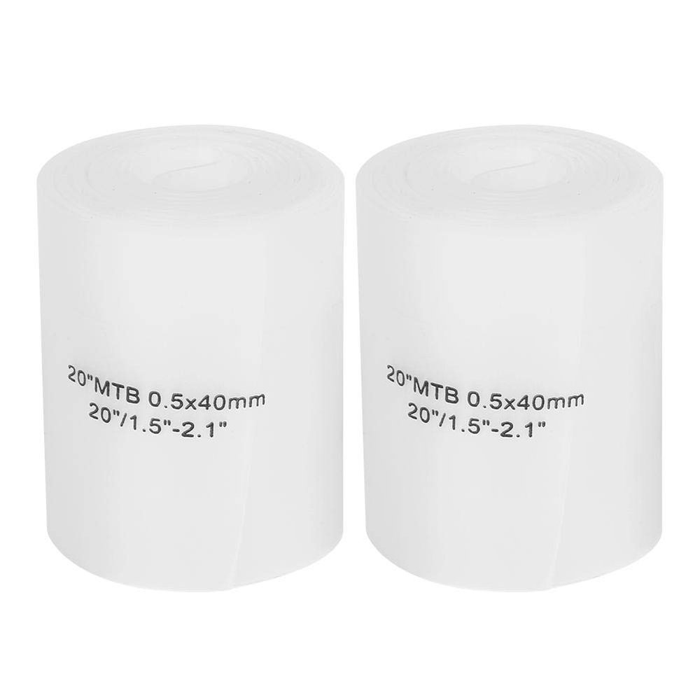 2PCS White Polyurethane 20 Inch Mountain Tire Liner Tyre Liner Rim Strip Rim Tape(White)