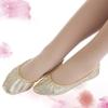 1Pair Womens Ballerina Bling Metallic Comfortable Flats Roll Up Walking Shoes Sequin House Slippers for Women Size L (Golden) view 2