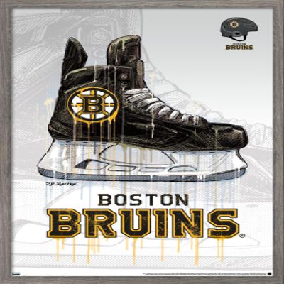 Trends International NHL Boston Bruins - Drip Skate 20 Wall Poster, 22.375" x 34", Barnwood Framed Version