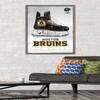Trends International NHL Boston Bruins - Drip Skate 20 Wall Poster, 22.375" x 34", Barnwood Framed Version view 2