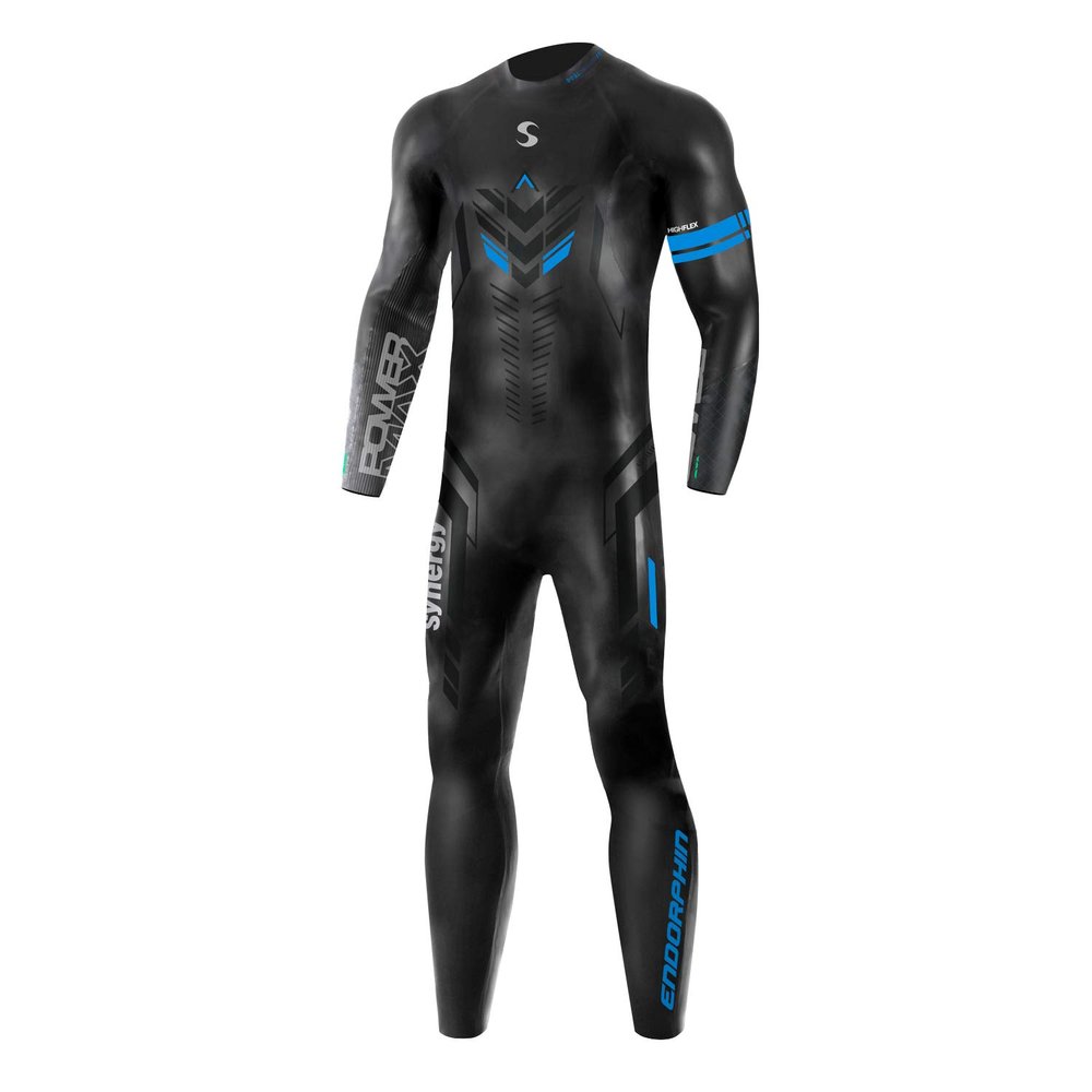 Synergy Endorphin Men's Full Sleeve Triathlon Wetsuit (Black/Blue, L3)