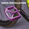 corki Extra Large Mountain Bike Pedals Flat, Aluminum Alloy MTB Pedals Platform 9/16" Purple view 3