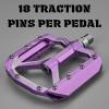 corki Extra Large Mountain Bike Pedals Flat, Aluminum Alloy MTB Pedals Platform 9/16" Purple view 4