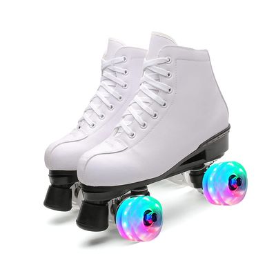 Adult Roller Skates High Top Indoor Outdoor Quad Skates White 10 M US Women