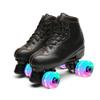 Adult Roller Skates High Top Indoor Outdoor Quad Skates Black 11 M US Women view 1