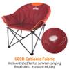 OUTDOOR LIVING SUNTIME Sofa Chair, Oversize Padded Moon Leisure Portable Stable Comfortable Folding Chair for Camping, Hiking, Carry Bag (Red) view 4