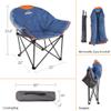 OUTDOOR LIVING SUNTIME Sofa Chair, Oversize Padded Moon Leisure Portable Stable Comfortable Folding Chair for Camping, Hiking, Carry Bag (Denim) view 3