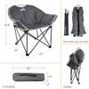 OUTDOOR LIVING SUNTIME Sofa Chair, Oversize Padded Moon Leisure Portable Stable Comfortable Folding Chair for Camping, Hiking, Carry Bag (Gray) view 3