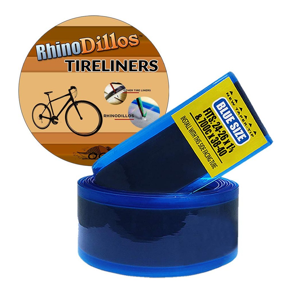 26 inch Bicycle Tire Liner for Hybrid Bikes, 26 & 24 X 1 3/8, no Package RhinoDillo Blue Single (1 Liner)