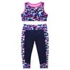 Moily Big Girls Two Piece Athletic Outfit Sweetheart Racer Back Top with Leggings for Gymnastics/Dance/Sports Floral Rose 14 view 3