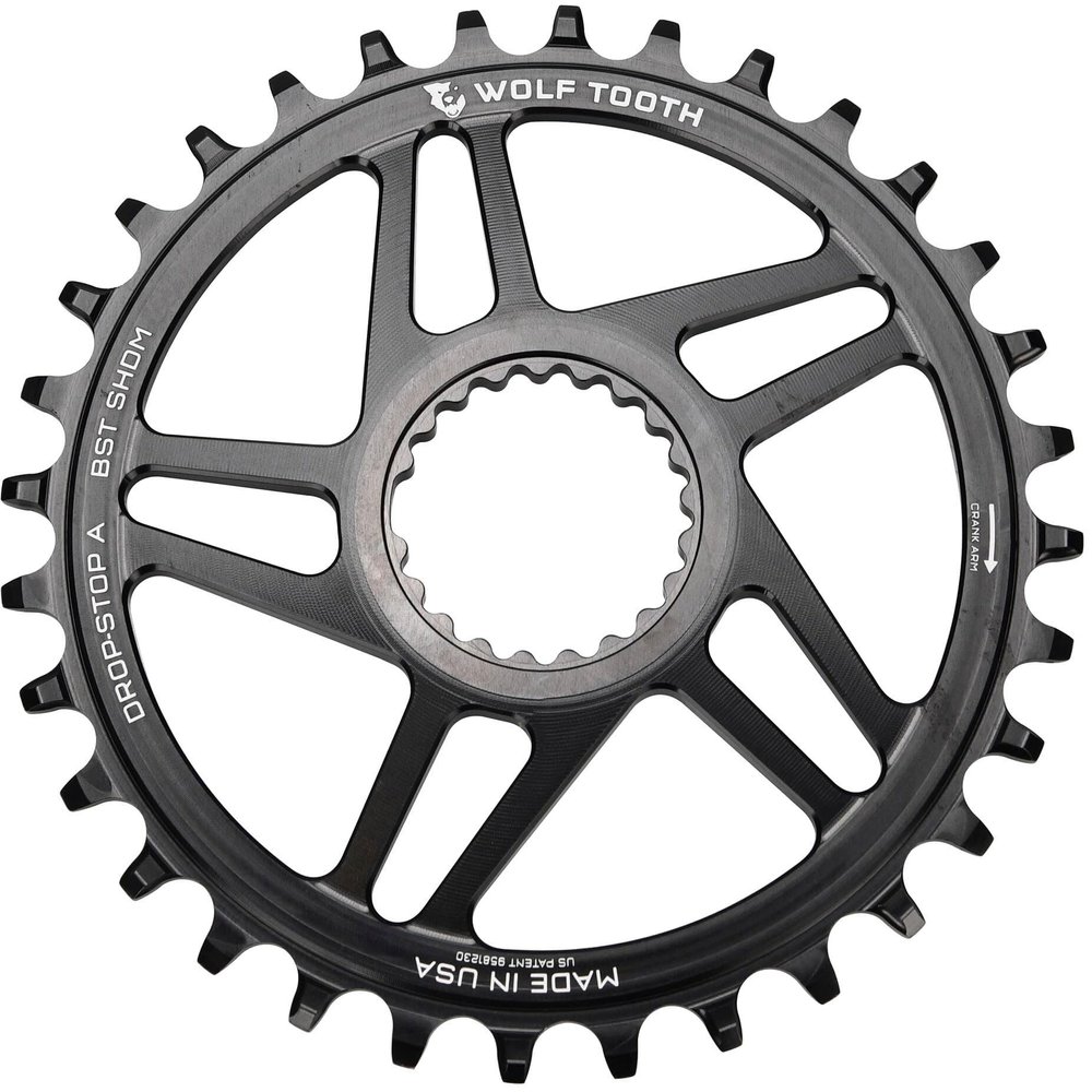 WOLF TOOTH 32T CHAINRING 32T BLACK DM SHIMANO BOOST DROP STOP A 3mm OFFSET
