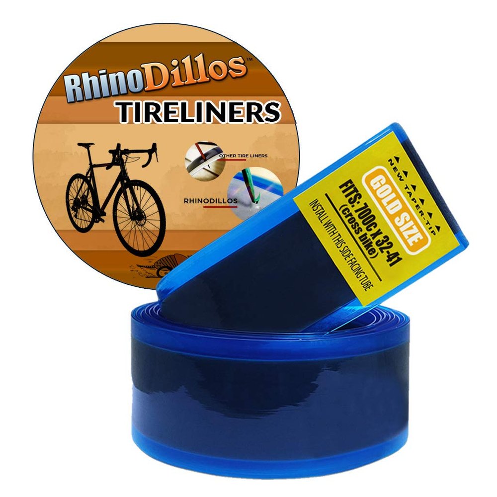 700c Bicycle Tire Liner for Cross Bikes 700 X 20 32-42c, no Package RhinoDillo Gold Single (1 Liner)