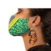 African Ankara Print Mask and Earrings 2 Piece for Women Dashiki Wax Batik Pure Cotton Fashion Accessories Floral 617 view 1