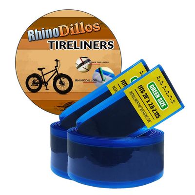 20 inch Bicycle Tire Liner for BMX Fat tire Bikes, 20 X 1.95  2.5, no Package RhinoDillo Green Pair (2 Liners)