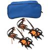 1 Pair Outdoor 12 Toothed Spring Claw Crampons Ski Ice Cleats Traction Snow Grips for Boots Shoes Women Men Kids Anti Slip Spikes for Hiking Fishing Walking Climbing view 1