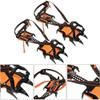 1 Pair Outdoor 12 Toothed Spring Claw Crampons Ski Ice Cleats Traction Snow Grips for Boots Shoes Women Men Kids Anti Slip Spikes for Hiking Fishing Walking Climbing view 3