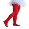 EVERSWE Girls Semi Opaque Footed Tights, Microfiber Tights (5-7, Red) view 3