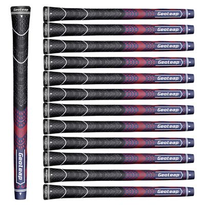 Geoleap Golf Grips Set of 13- Cord Rubber Compound Material, Hybrid Golf Club Grips, All Weather Performance.(Navy Blue, Standard)