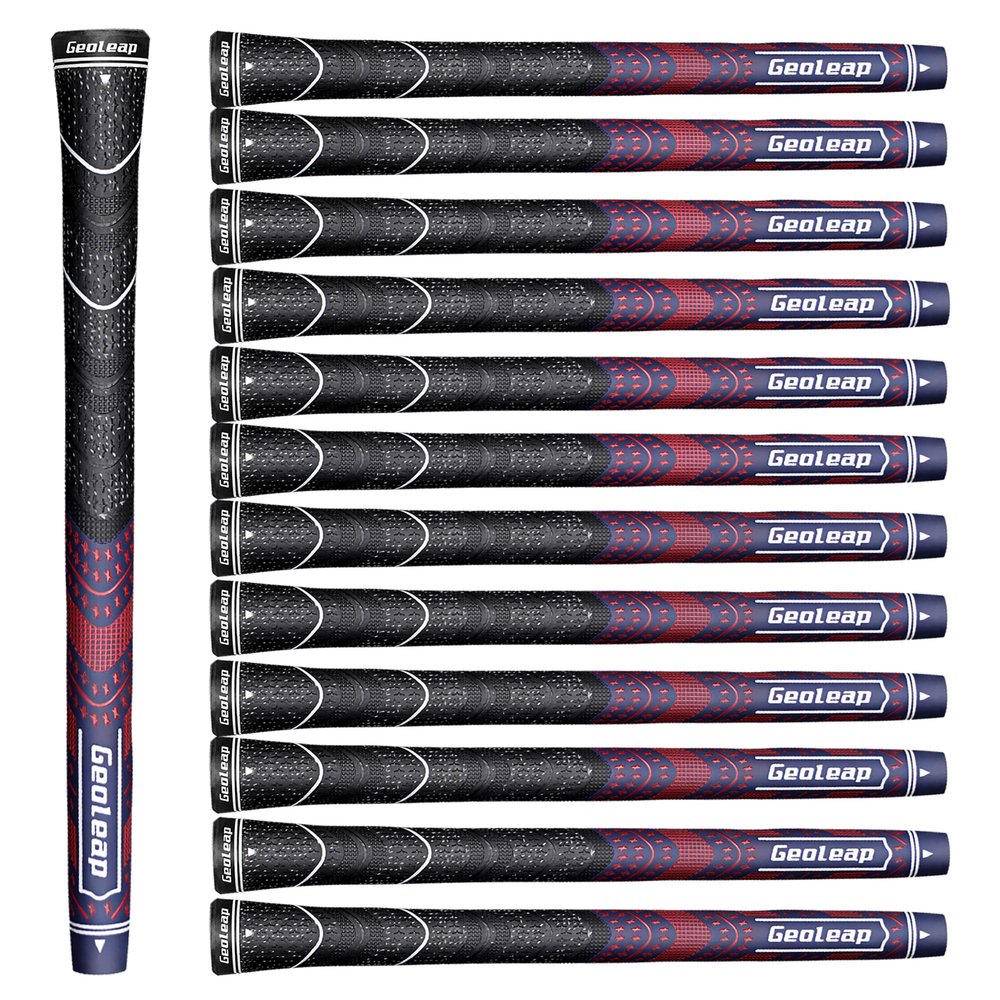 Geoleap Golf Grips Set of 13- Cord Rubber Compound Material, Hybrid Golf Club Grips, All Weather Performance.(Navy Blue, Standard)