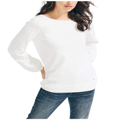 Nautica Women's Classic Soft Cotton Boat Neck Sweater