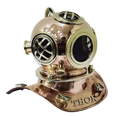 Brass Sea Diver Decorative Diving Helmet Desk Nautical Replica 6" Rustic Vintage Home Decor Gifts