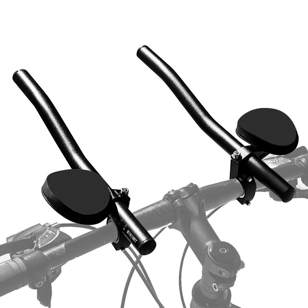 Bike Rest Handlebar, Bike Aero-Bar for Road Bike Mountain Bike, Aluminum Alloy Bicycle Handlebar Arm Rest Clip Split Vice Cycling TT Handlebar