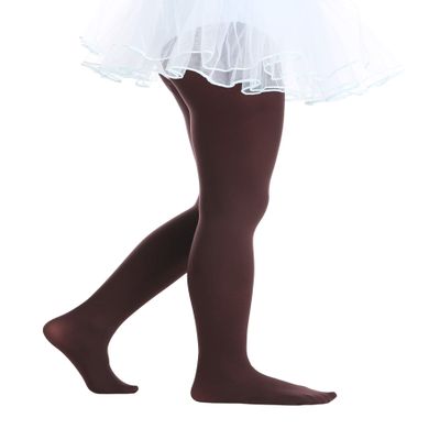 EVERSWE Girls Semi Opaque Footed Tights, Microfiber Tights (2-4, Brown)