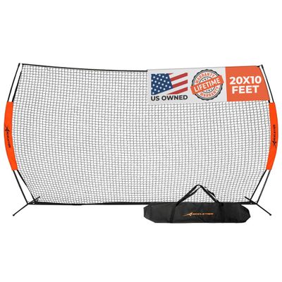 Lacrosse Backstop 20 x 10 Feet Lacrosse Net, Baseball Softball Practice, Perfect Training Net, Soccer Net, Basketball Net, Baseball Net, Pitching Net, Softball Net W/Bag