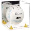 Better Display Cases Acrylic Volleyball Display Case with Mirror, Yellow Risers and Clear Base (B02) view 1