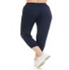 Leggings Depot Womens Relaxed fit Jogger Pants - Track Cuff Sweatpants with Pockets, Capri-Navy, Medium view 2