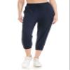 Leggings Depot Womens Relaxed fit Jogger Pants - Track Cuff Sweatpants with Pockets, Capri-Navy, Medium view 3