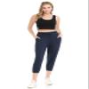Leggings Depot Womens Relaxed fit Jogger Pants - Track Cuff Sweatpants with Pockets, Capri-Navy, Medium view 4
