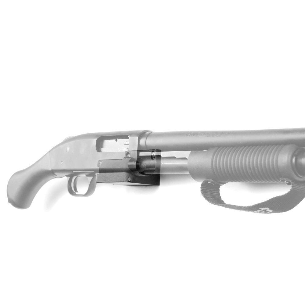 Spartan Mount Compatible with Mossberg 88, 500, 590 Shotgun Display Storage Organization System | Unique Low Profile Design | Gun Safe Wall Room Mounting Solution (12-Gauge, Barrel Points Right)