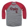 500 LEVEL Anthony Rendon 3/4 Sleeve T-Shirt (Baseball Tee, XXX-Large, Red/Heather Gray) - Anthony Rendon Script view 1