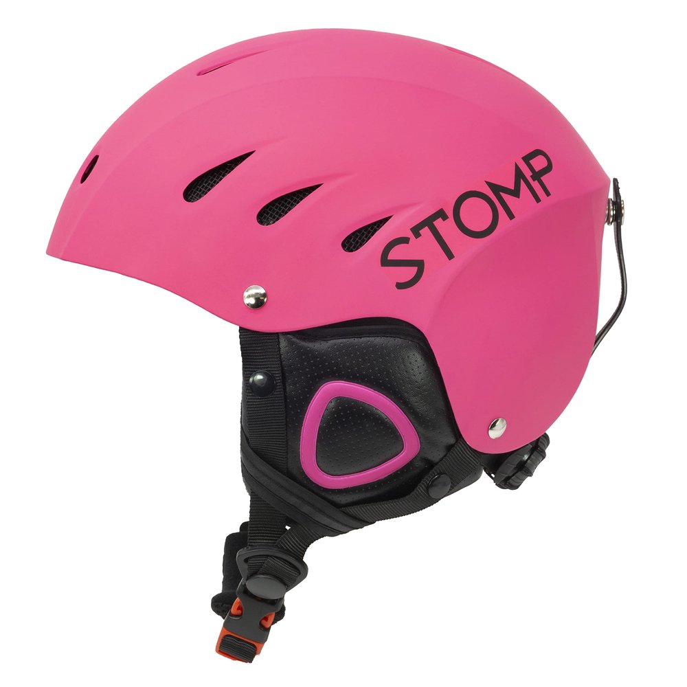 STOMP Ski & Snowboarding Snow Sports Helmet with Build-in Pocket in Ear Pads for Wireless Drop-in Headphone (Matte Pink, Large)