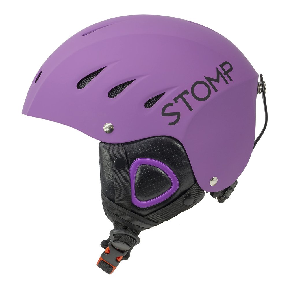 STOMP Ski & Snowboarding Snow Sports Helmet with Build-in Pocket in Ear Pads for Wireless Drop-in Headphone (Matte Purple, Large)