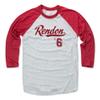 500 LEVEL Anthony Rendon 3/4 Sleeve T-Shirt (Baseball Tee, XXX-Large, Red/Ash) - Anthony Rendon Script view 1