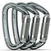 FresKaro 4inches Climbing Carabiner Clips Heavy Duty, UIAA Certified 25kN Auto Locking Carabiners, 7075 Aluminium, Lightweight, Rust Free, for Rappelling, Hiking etc, Spacegray, 3Pack view 1