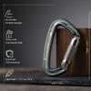 FresKaro 4inches Climbing Carabiner Clips Heavy Duty, UIAA Certified 25kN Auto Locking Carabiners, 7075 Aluminium, Lightweight, Rust Free, for Rappelling, Hiking etc, Spacegray, 3Pack view 2