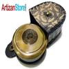 Antique Brass Compass Robert Frost Vintage Poem Engraved Navigation Compass view 3