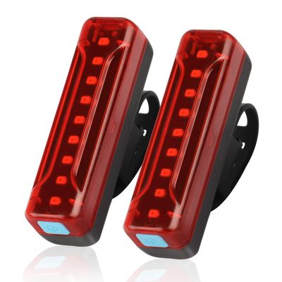 2 Pack LED Bike Tail Light,1200mAh Runtime 50 Hours,USB Rechargeable Bicycle Rear Light,IPX5 Waterproof,5 Light Modes for Adults Kids Men Women Road Mountain