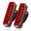 2 Pack LED Bike Tail Light,1200mAh Runtime 50 Hours,USB Rechargeable Bicycle Rear Light,IPX5 Waterproof,5 Light Modes for Adults Kids Men Women Road Mountain view 1