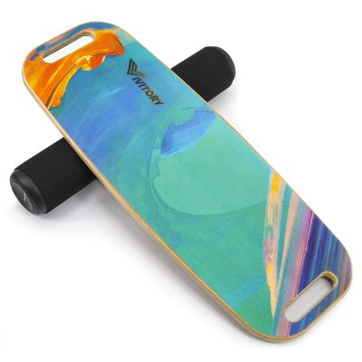 VIVITORY Balance Board Trainer with Handle, Roller Board with Adjustable Stoppers 3 Different Distance Options 4, 13 and 22 inches, for Hockey, Surfing, Snowboarding, Skateboarding and Skiing