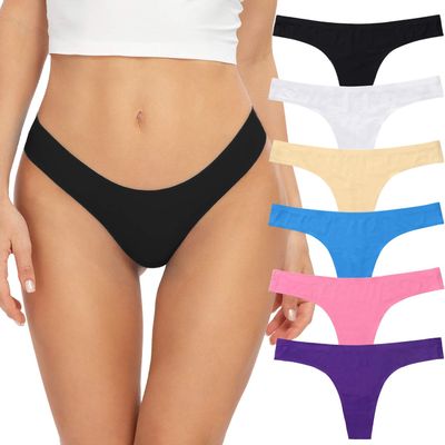 Altheanray Thongs for Women, No Show Womens Thongs Underwear, Ice Silk Thong Bikini Underwear Pack (New3080M- Color)