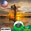American Pro Cast Net (8-ft) - 4ft/6ft/8ft/10ft/12ft - 3/8" Mesh - Real Lead 1-lbs/ft Double Line - 2025 Upgraded & Optimized - Old Salt Premium Cast Nets for Fishing- E-Book & Utility Box Included view 2