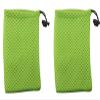 ALLinONE Wholesale Nylon Mesh Drawstring Bag Pouches for Mini Stuff Cellphone Mp3 9x14cm (Green 10 Packs) view 3